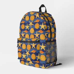 Blau- und Orangenmuster Bedruckter Rucksack