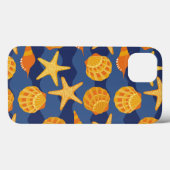 Blau- und Orangenmuster Case-Mate iPhone Hülle (Rückseite (Horizontal))