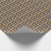 Blau- und Orangenmuster Geschenkpapier (Ecke)