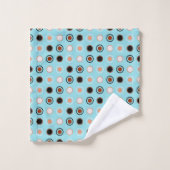 Blau- und Orangenpunkte 4 Badhandtuch Set (Waschlappen)