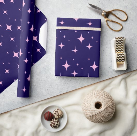 Blau und Paste Pink Einfach minimalistisch Geschenkpapier (Kunsthandwerk)