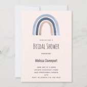 Blau und Peach Rainbow Boho Design Brautparty Einladung (Vorderseite)
