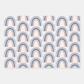 Blau und Peach Rainbow Boho Muster Geschenkpapier Set (Vorderseite 3)