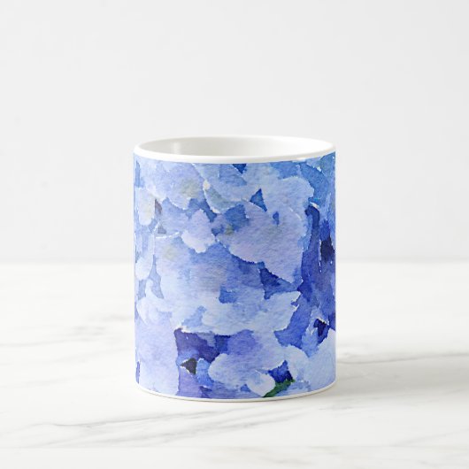 Blau- und Perwinkl-Hydrangea-Tasse Kaffeetasse (Mittel)