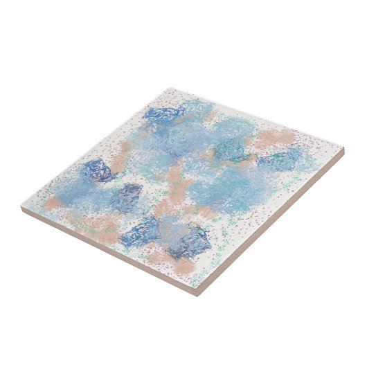 Blau und Pfirsich Fliese (Seite)