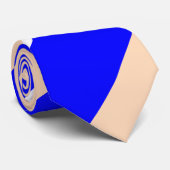 Blau und Pfirsichfarbener Streifen Krawatte (Gerollt)