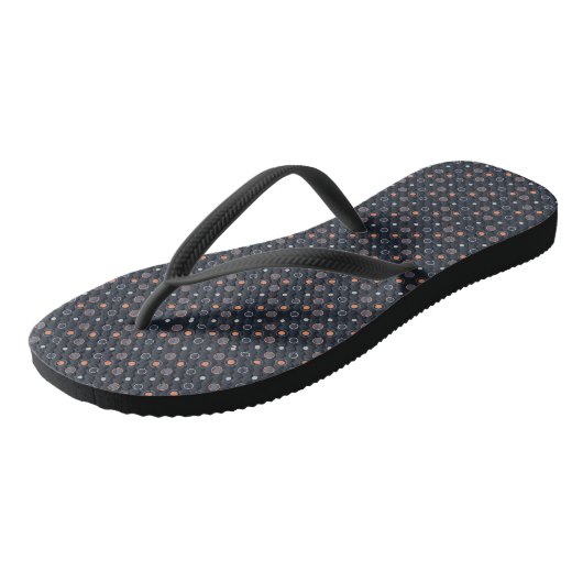 Blau- und Pfirsichpunkte Badesandalen (Schrägansicht)