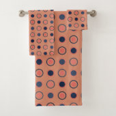 Blau- und Pfirsichpunkte Badhandtuch Set (Insitu)