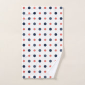 Blau- und Pfirsichpunkte Badhandtuch Set (Handtuch)