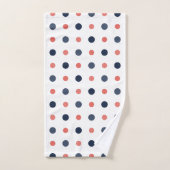 Blau- und Pfirsichpunkte Badhandtuch Set (Handtuch)