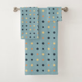 Blau- und Pfirsichpunkte Badhandtuch Set (Insitu)