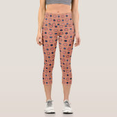 Blau- und Pfirsichpunkte Capri Leggings (Vorderseite)