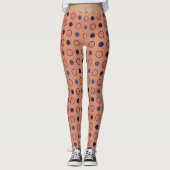 Blau- und Pfirsichpunkte Leggings (Vorderseite)