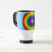 Blau und Regenbogen Reisebecher (Vorderseite Links)