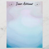 Blau und Rosa Agate Briefbogen (Vorderseite)