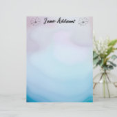 Blau und Rosa Agate Briefbogen (Stehend Vorderseite)