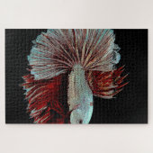 Blau und Rosa Betta Splendens, SiamKämpfeFisch Puzzle (Horizontal)