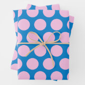 Blau und Rosa Big Polka Dot Muster Geschenkpapier Set (Beispiel)