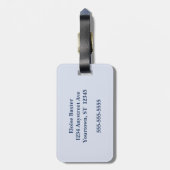 Blau und Rosa Blume Blau hinten Gepäckanhänger (Rückseite vertikal)