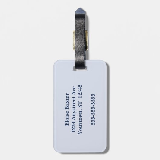 Blau und Rosa Blume Blau hinten Gepäckanhänger (Rückseite vertikal)