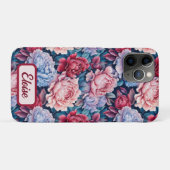 Blau und Rosa Blume Personalisiert Case-Mate iPhone Hülle (Rückseite (Horizontal))
