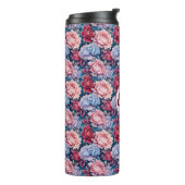 Blau und Rosa Blume Personalisiert Thermosbecher (Nach links gedreht)