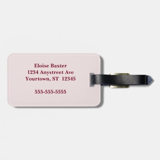 Blau und Rosa Blume rosa hinten Gepäckanhänger (Rückseite horizontal)