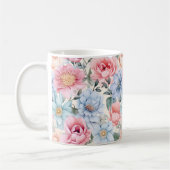 Blau und Rosa Blumen Kaffeetasse (Links)