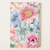 Blau und Rosa Blumen Planer (Rückseite)