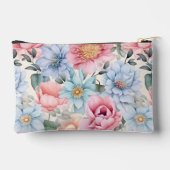 Blau und Rosa Blumen Zubehörtasche (Rückseite)