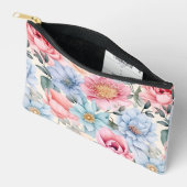 Blau und Rosa Blumen Zubehörtasche (Offen)