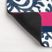 Blau- und rosa Blumenmuster Mousepad (Ecke)