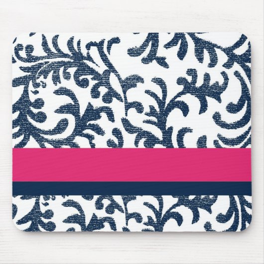 Blau- und rosa Blumenmuster Mousepad (Vorne)
