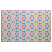 Blau und Rosa Blütendrucke Stoff (Yard (91,4 cm))