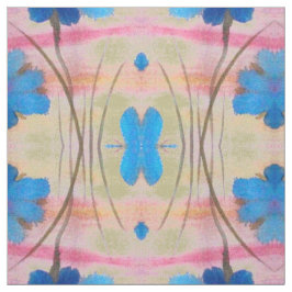 Blau und Rosa Blütendrucke Stoff