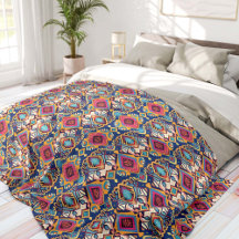 Blau und Rosa Boho-Stammeskunst