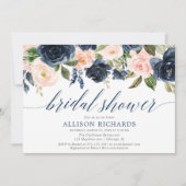 Blau und Rosa Brautparty Einladung (Vorderseite)