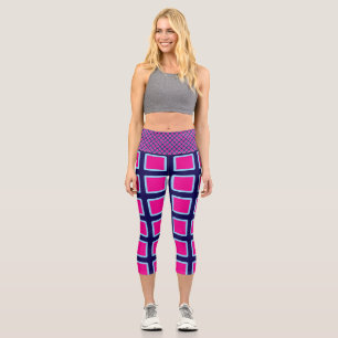 Blau und Rosa Capri Leggings