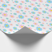 Blau und Rosa Daisy Muster Wrapping Paper Geschenkpapier (Ecke)
