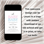 Blau und Rosa | Einladung der ZwillingsBaby-Dusche