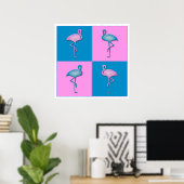 Blau und Rosa Flamingos Poster (Heimbüro)