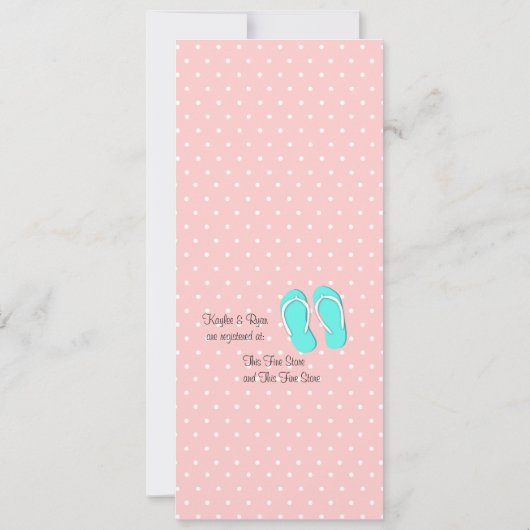 Blau und Rosa Gedreht Flop-Brautparty Einladung (Rückseite)