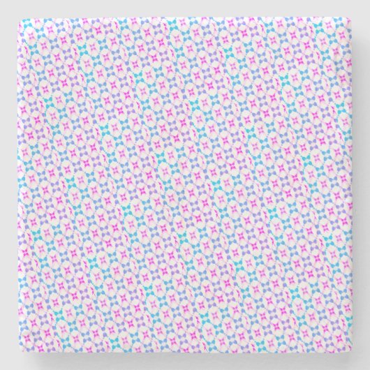 Blau und rosa gemusterter Marmor Steinuntersetzer (Vorderseite)