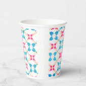 Blau- und Rosa gemusterter Papiertasse Pappbecher (Rechts)