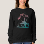 Blau und Rosa Gradient St Maarten | Sint Martin Sweatshirt (Vorderseite)