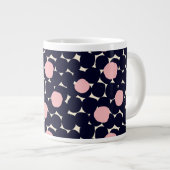 Blau und Rosa großes Punktemuster Jumbo-Tasse (Vorderseite Rechts)