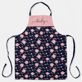 Blau und Rosa großes Punktemuster Schürze (Vorderseite)