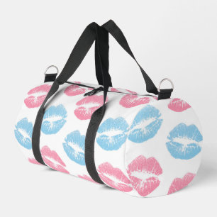 Blau- und Rosa-Lippen-Muster, Lippenstift, Kuss Duffle Bag