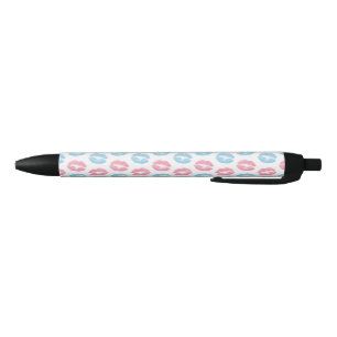 Blau- und Rosa-Lippen-Muster, Lippenstift, Kuss Kugelschreiber