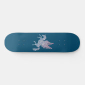 Blau und Rosa Mandala Muster Unicorn Pegasus Skateboard (Horizontal)